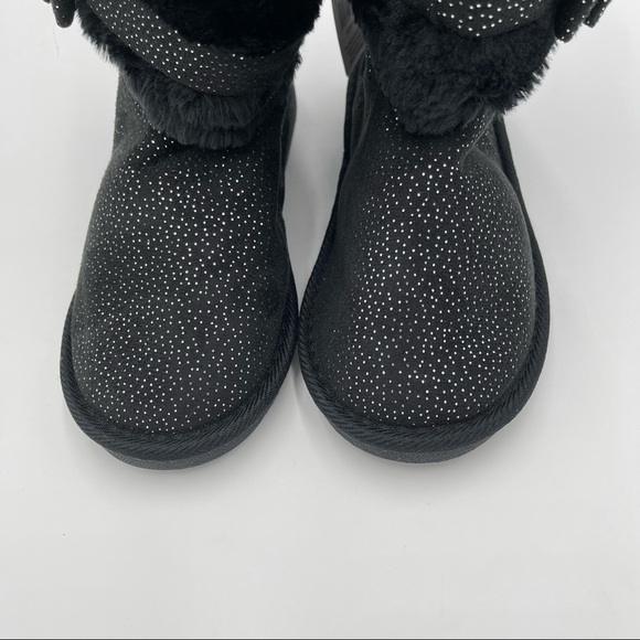 BEBE Shimmer Microsuede Faux Fur Short Boot - Picture 3 of 9
